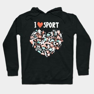 Love Sport Gift - Sport Heart Valentines Day Lover Hoodie